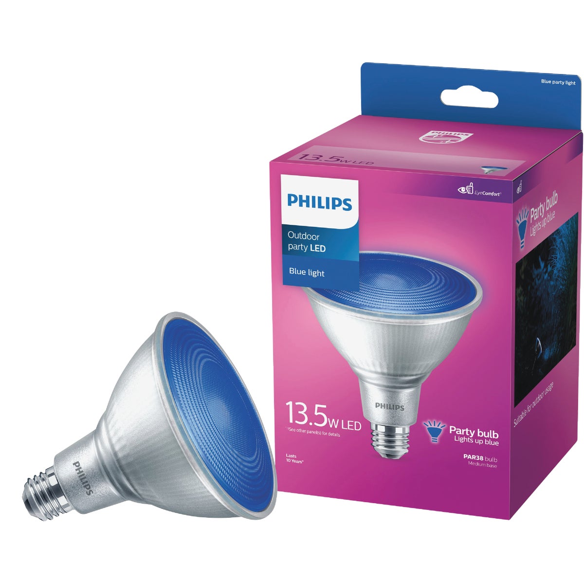 Philips 100W Equivalent Blue PAR38 Medium LED Floodlight Light Bulb