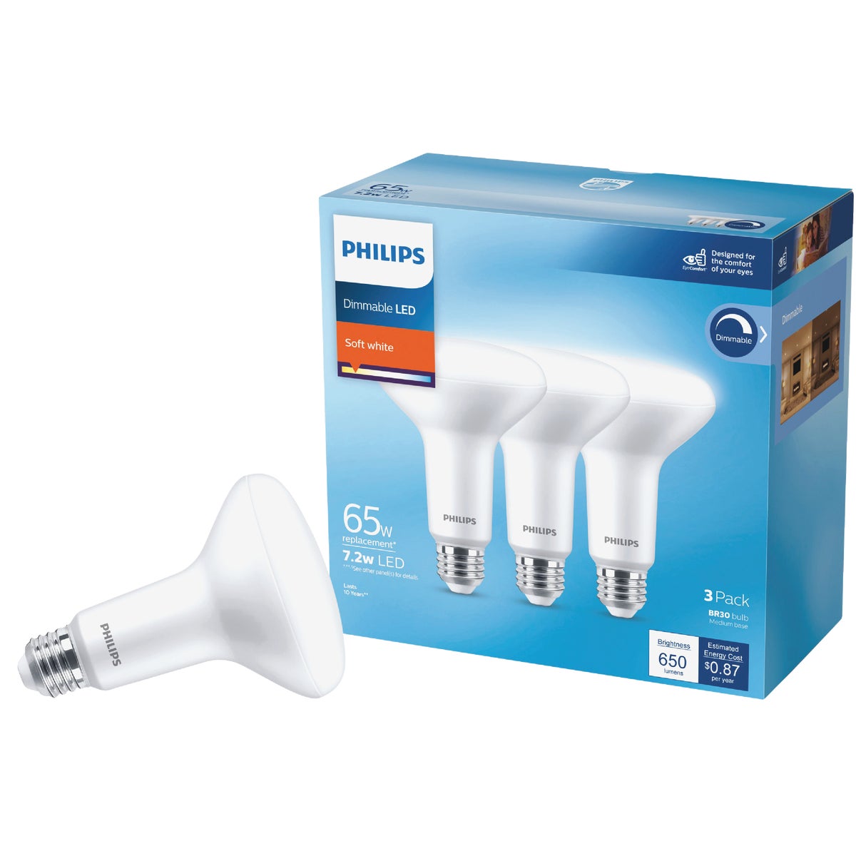 Philips BR30 Medium Dimmable LED Floodlight Light Bulb