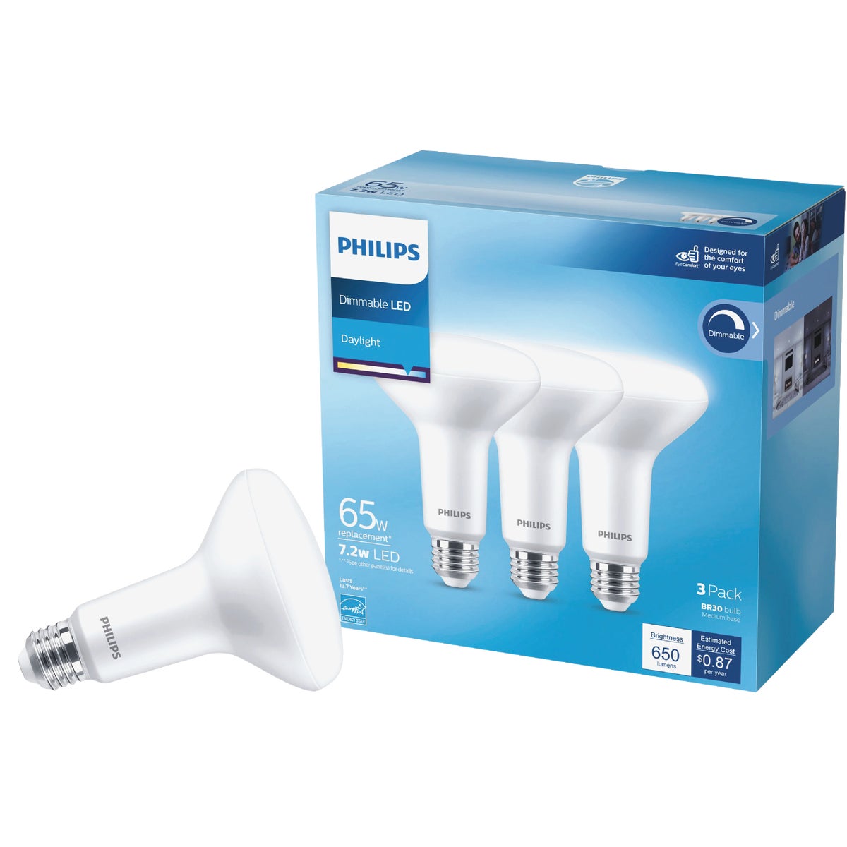 Philips BR30 Medium Dimmable LED Floodlight Light Bulb