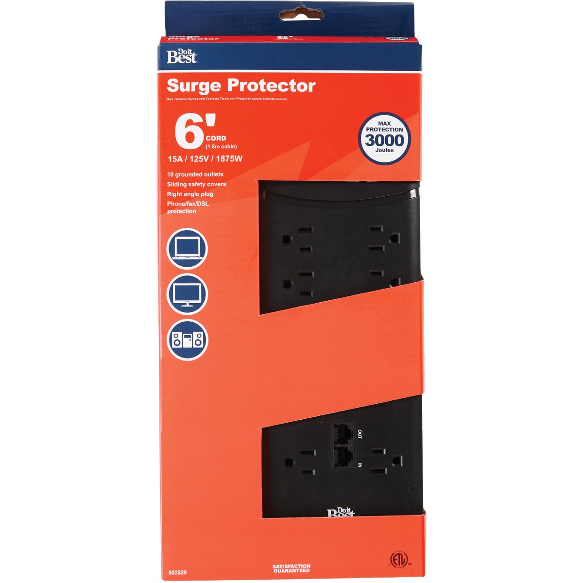 Do it Best Surge Protector Strip with Phone Line Protection