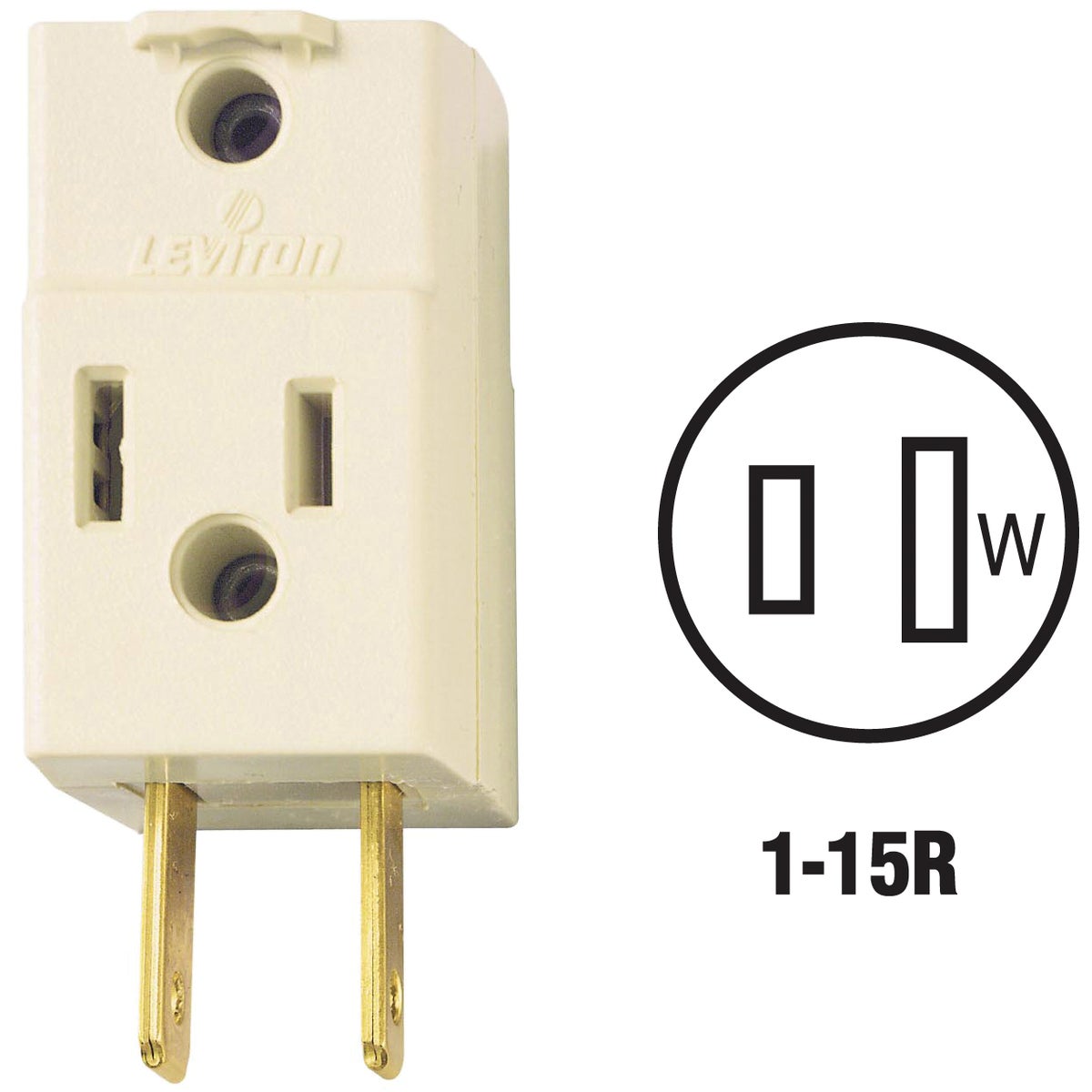 Leviton Ivory 15A 3-Outlet Cube Tap