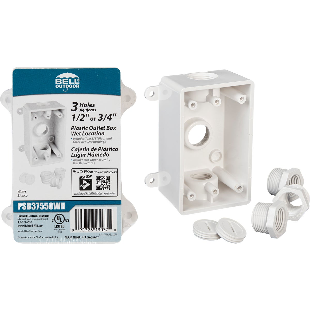 Bell Weatherproof PVC Outdoor Outlet Box