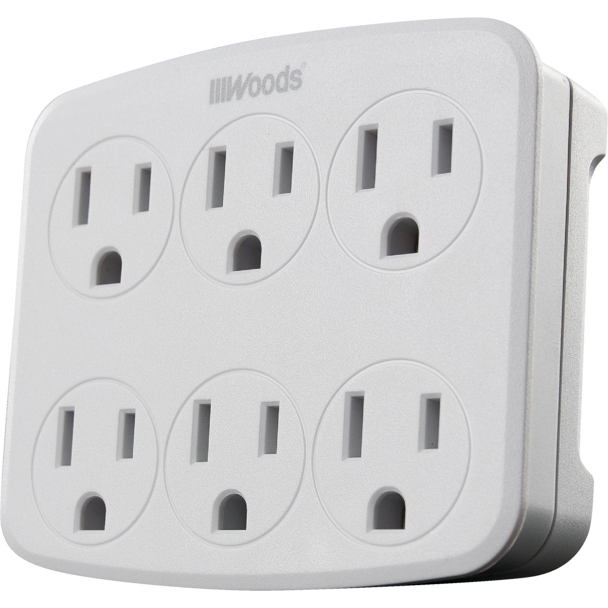 Woods White 15A 6-Outlet Tap