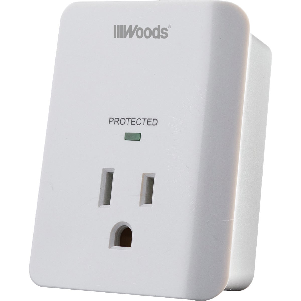 Woods 1-Outlet 15A White Surge Tap Appliance Alarm