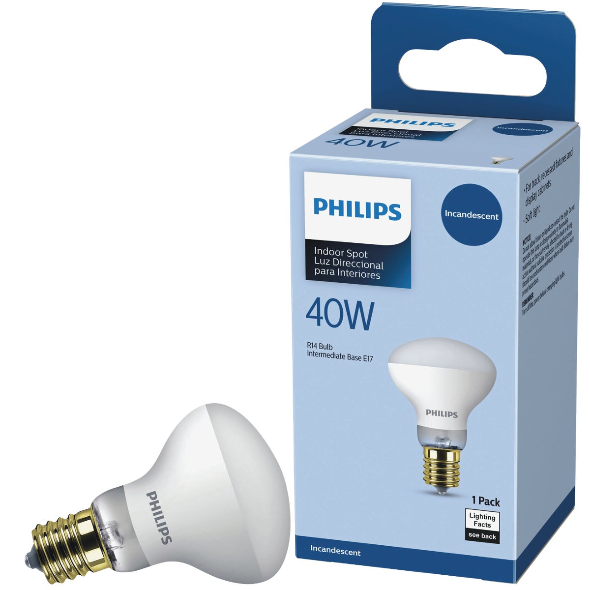 Philips 40W Frosted Intermediate R14 Indoor Incandescent Mini Spotlight Light Bulb