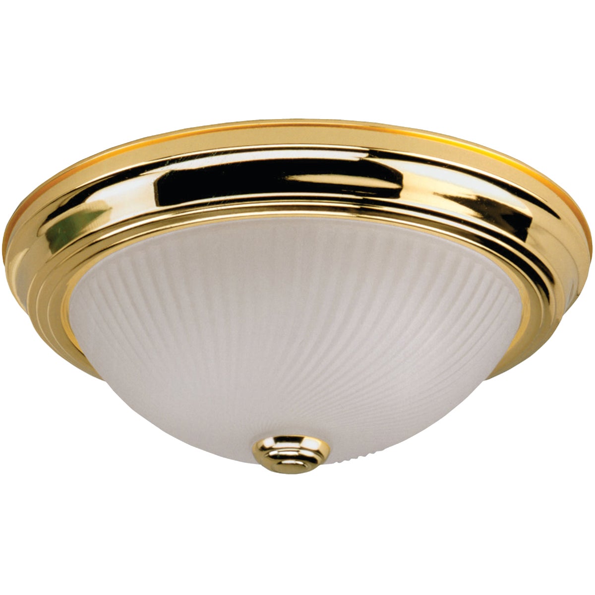 Home Impressions 11 In. Polished Brass Incandescent Flush Mount Ceiling Light Fixture