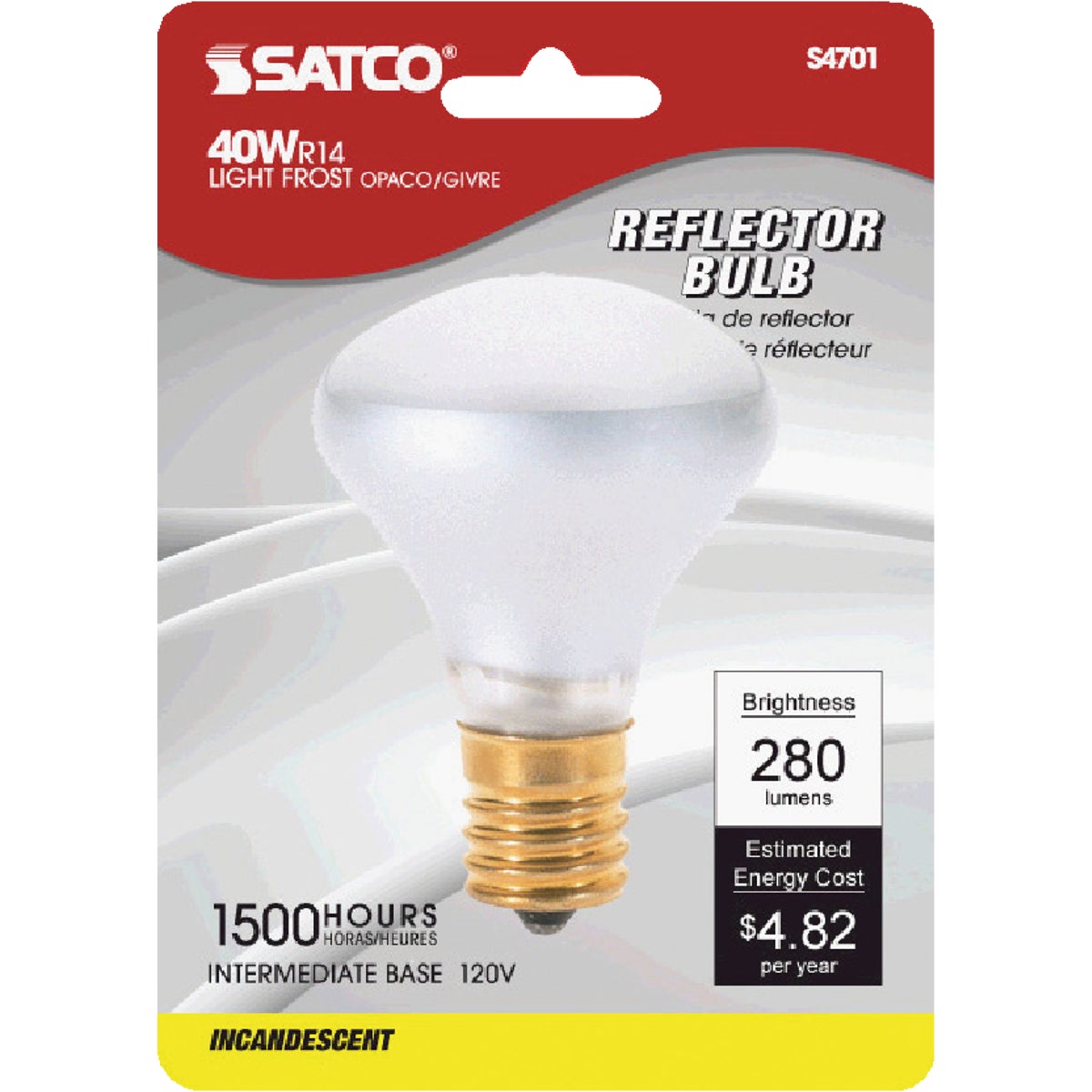 Satco R14 Incandescent Floodlight Light Bulb