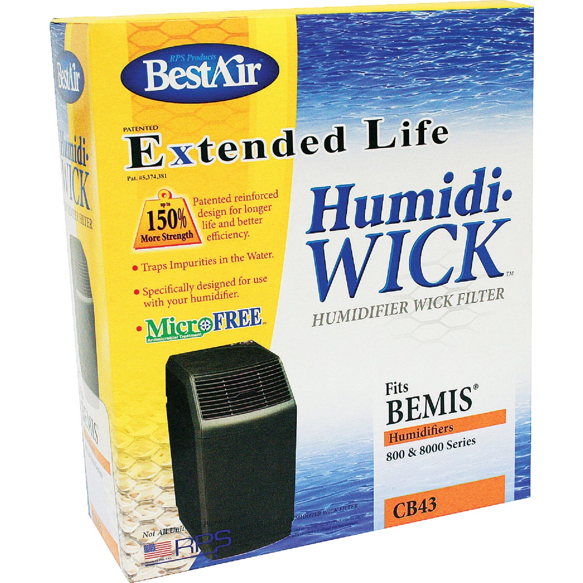 BestAir Extended Life Humidi-Wick CB43 Humidifier Wick Filter