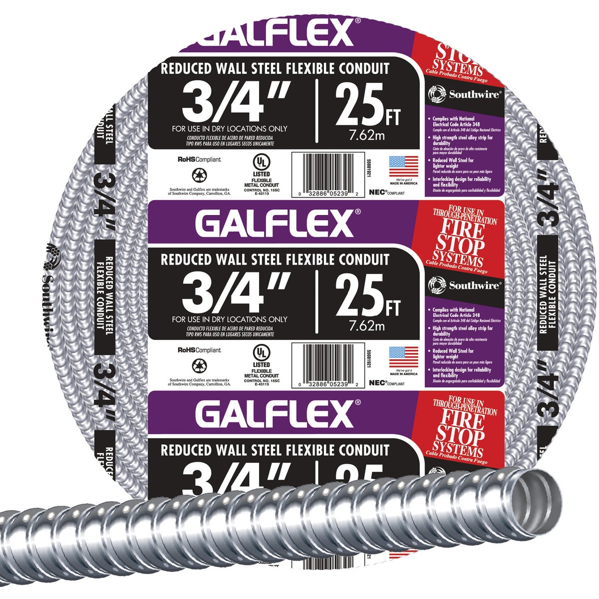 Southwire 3/4 In. x 25 Ft. RWS Flexible Flexible Metal Conduit