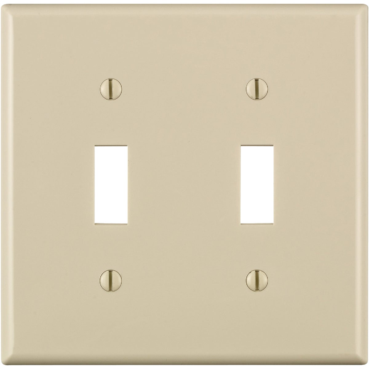 Leviton 2-Gang Thermoplastic Nylon Toggle Switch Wall Plate, Light Almond