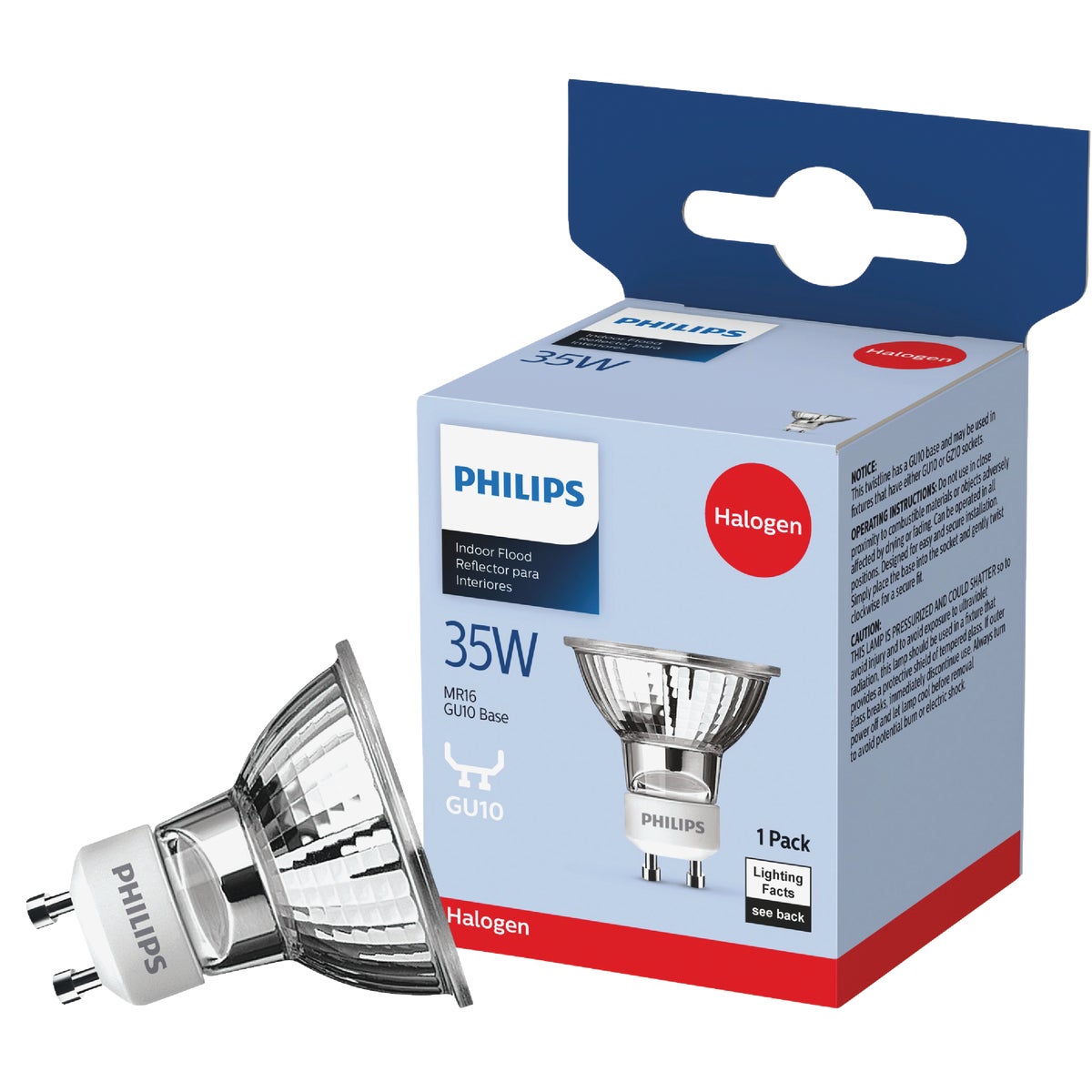 Philips GU10 Base MR16 Halogen Floodlight Light Bulb