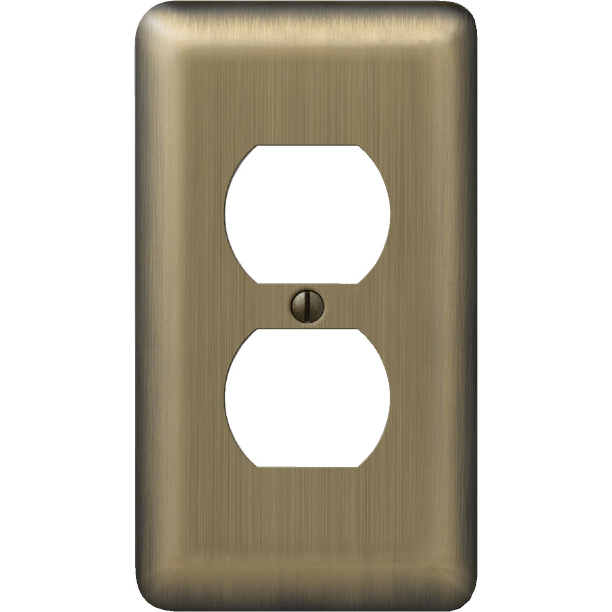Amerelle 1-Gang Stamped Steel Outlet Wall Plate, Brushed Brass