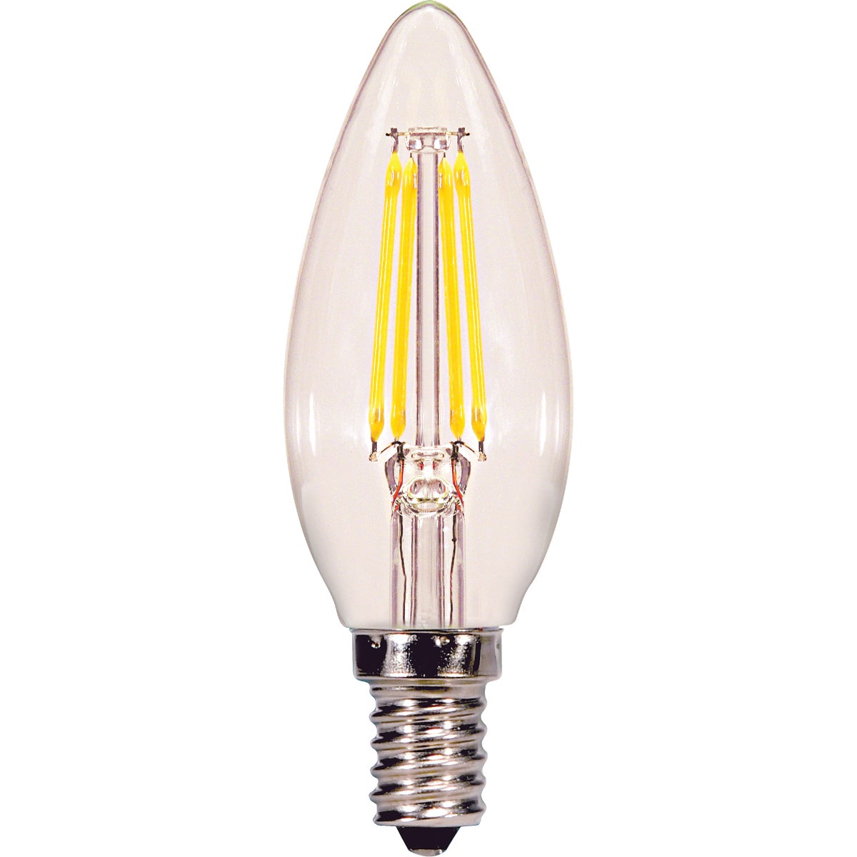 Satco C11 Candelabra Dimmable LED Decorative Light Bulb