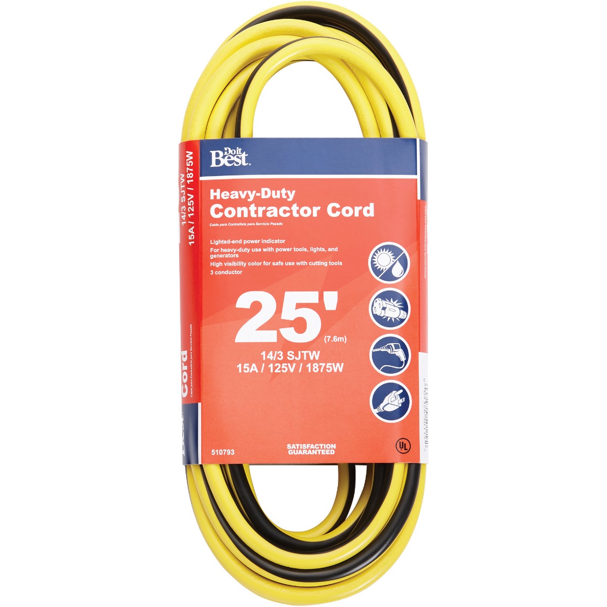 Do it Best 25 Ft. 14/3 Heavy-Duty Contractor Extension Cord