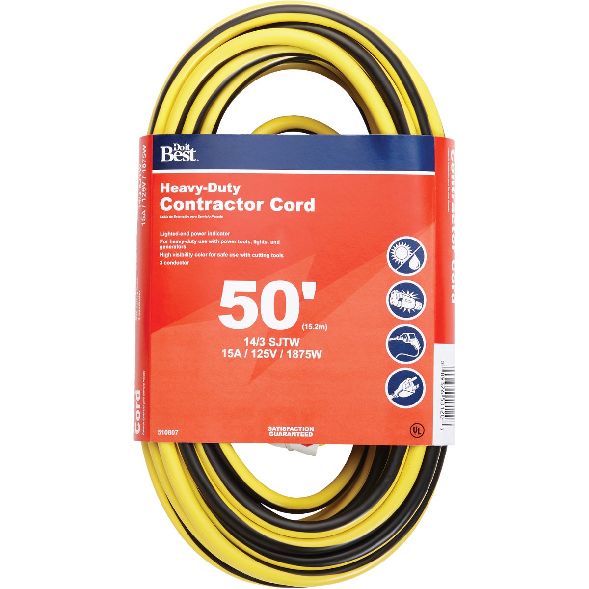 Do it Best 50 Ft. 14/3 Heavy-Duty Contractor Extension Cord