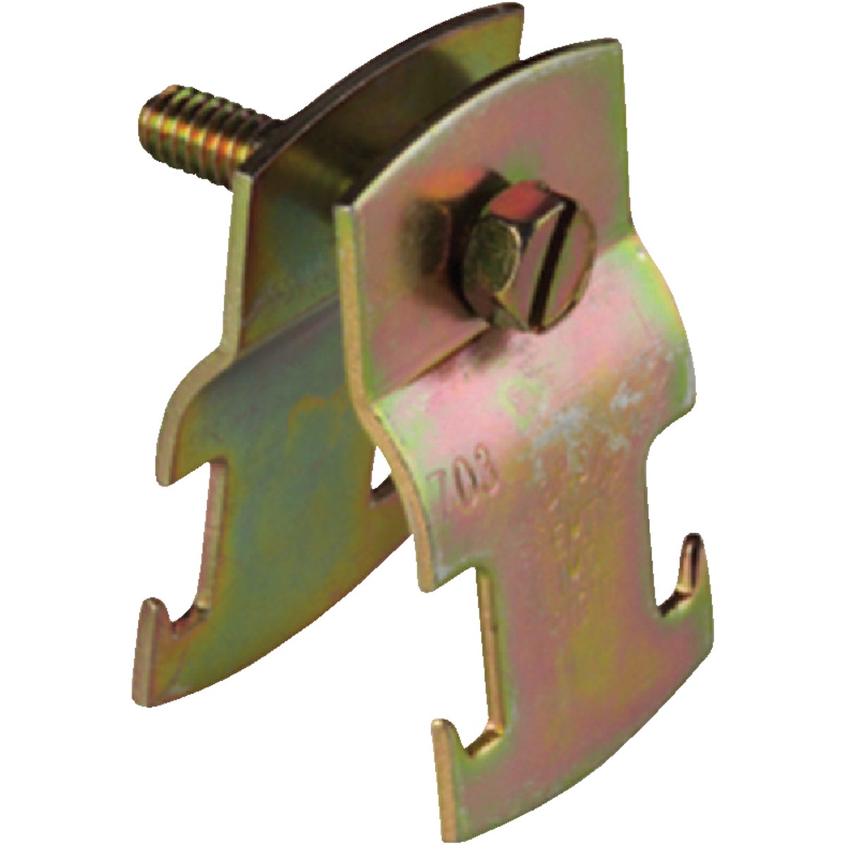 Superstrut 1/2 In. Gold Galvanized Electroplated Zinc Universal Pipe Clamp