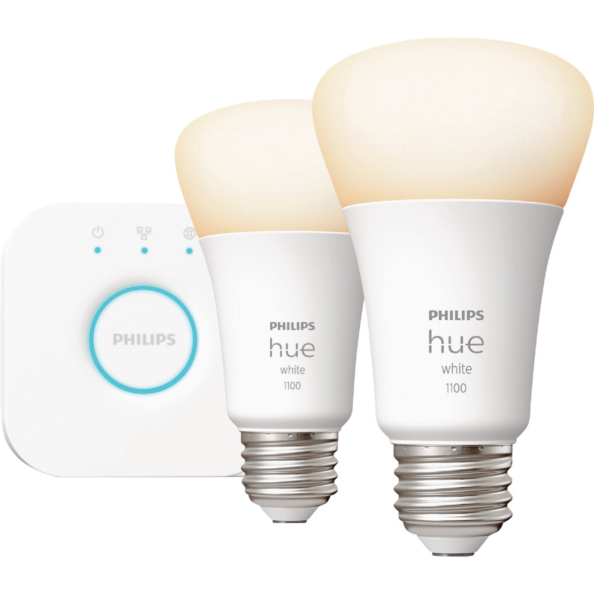 Philips Hue 2-Bulb 75W Equivalent Cool White A19 Medium Dimmable LED Light Bulb Starter Kit