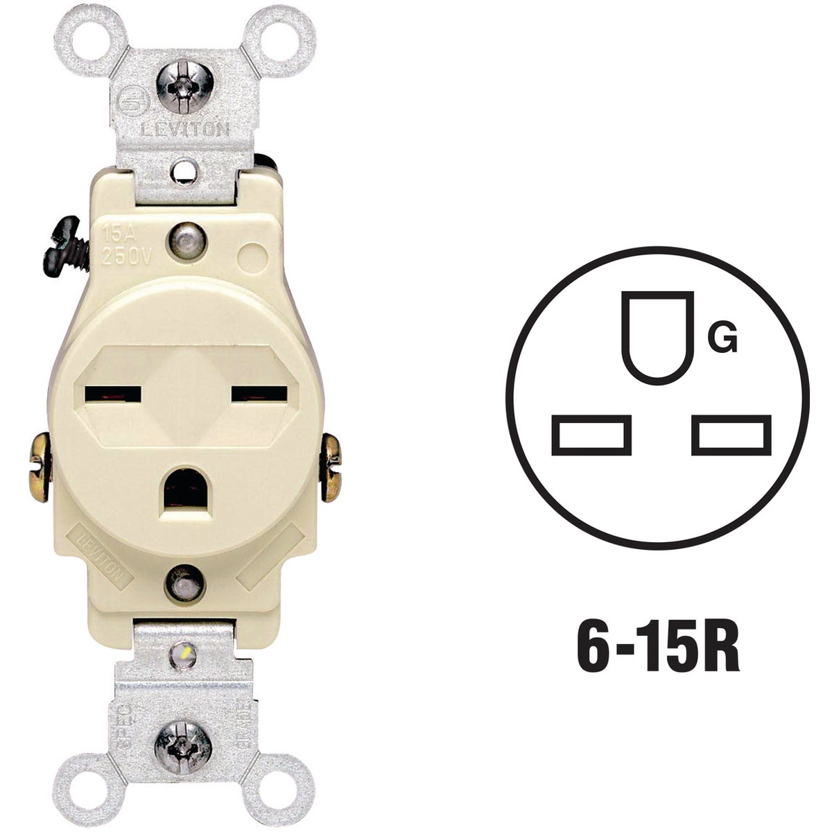 Leviton Heavy-Duty Grounding Single Outlet