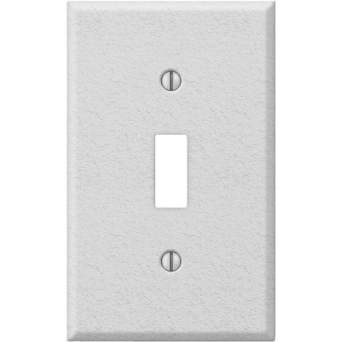 Amerelle PRO 1-Gang Stamped Steel Toggle Switch Wall Plate, White Wrinkle