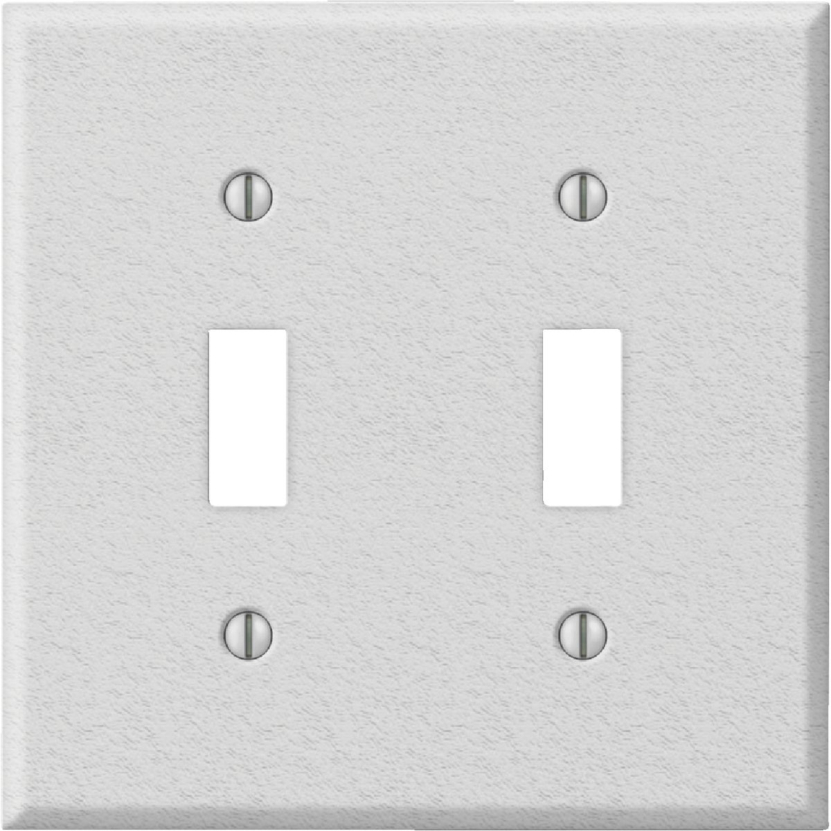 Amerelle PRO 2-Gang Stamped Steel Toggle Switch Wall Plate, White Wrinkle