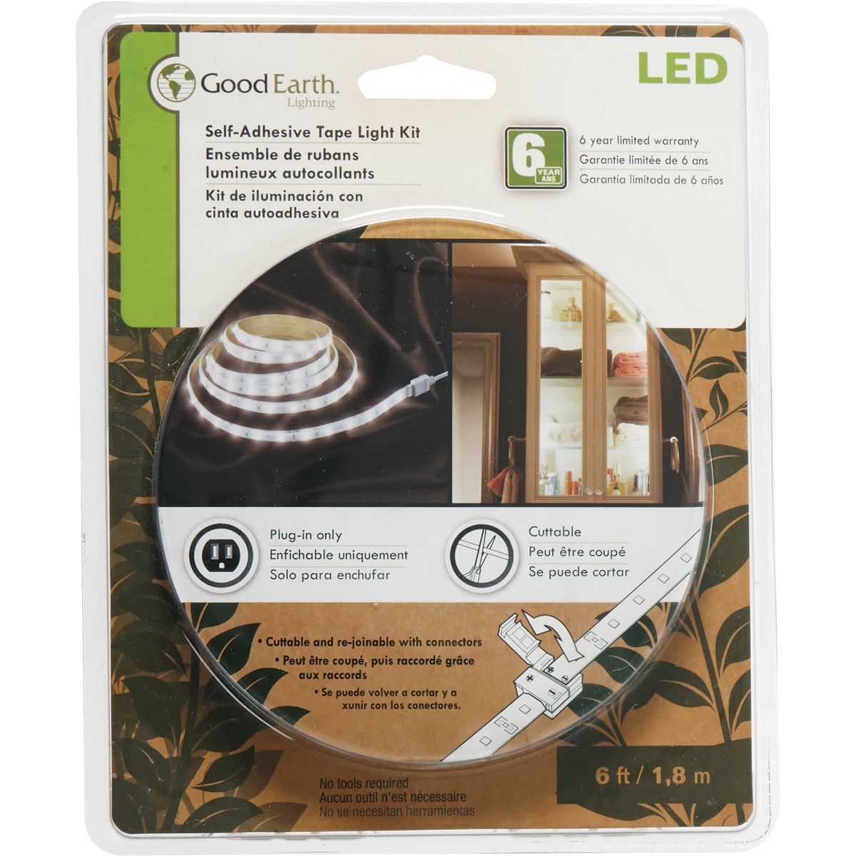 Good Earth Lighting Plug-In LED Under Cabinet Tape Light