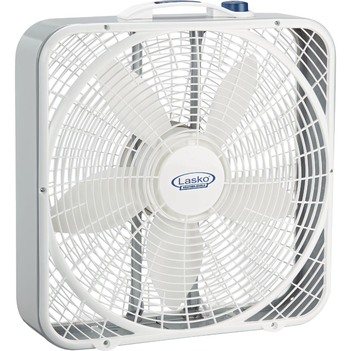 Lasko 20 In. 3-Speed White Weather-Shield Performance Box Fan