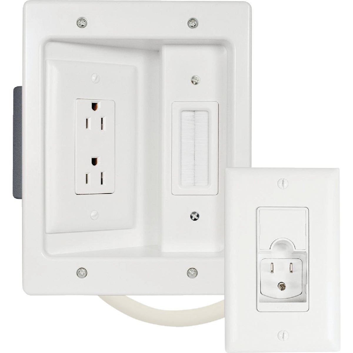 Legrand On-Q In-Wall TV Power & Cable Management Kit, White