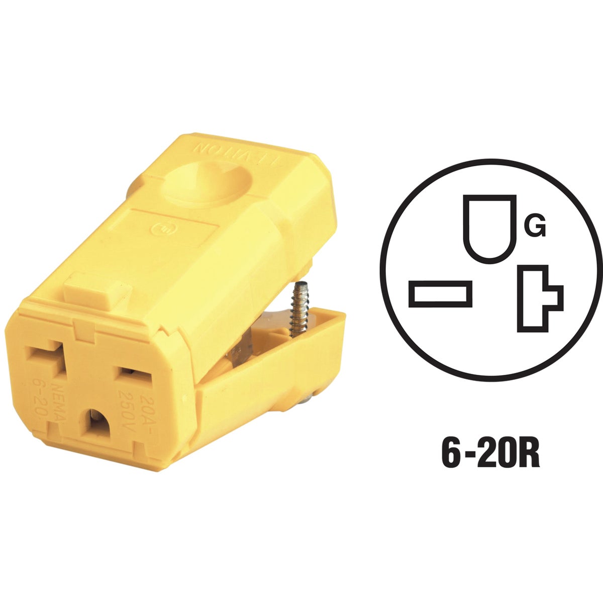 Leviton 20A 250V 3-Wire 2-Pole Python Cord Connector