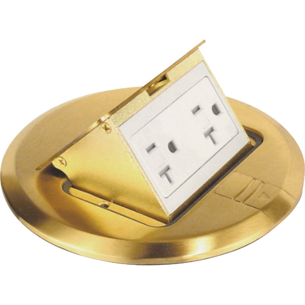 Southwire Brass 5.6 In. x 5.9 In. Floor Box Outlet Kit