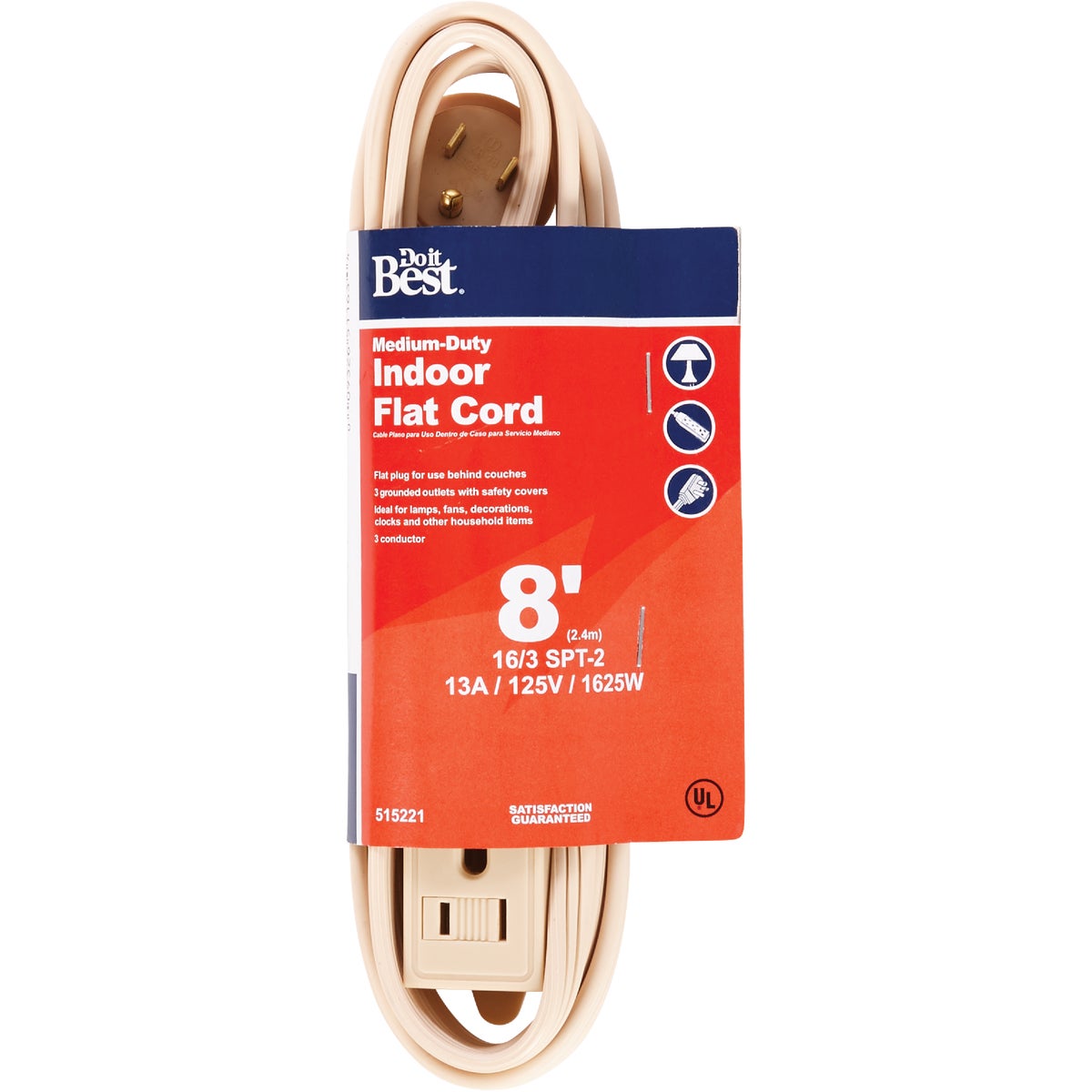 Do it Best 16/3 Flat Plug Extension Cord