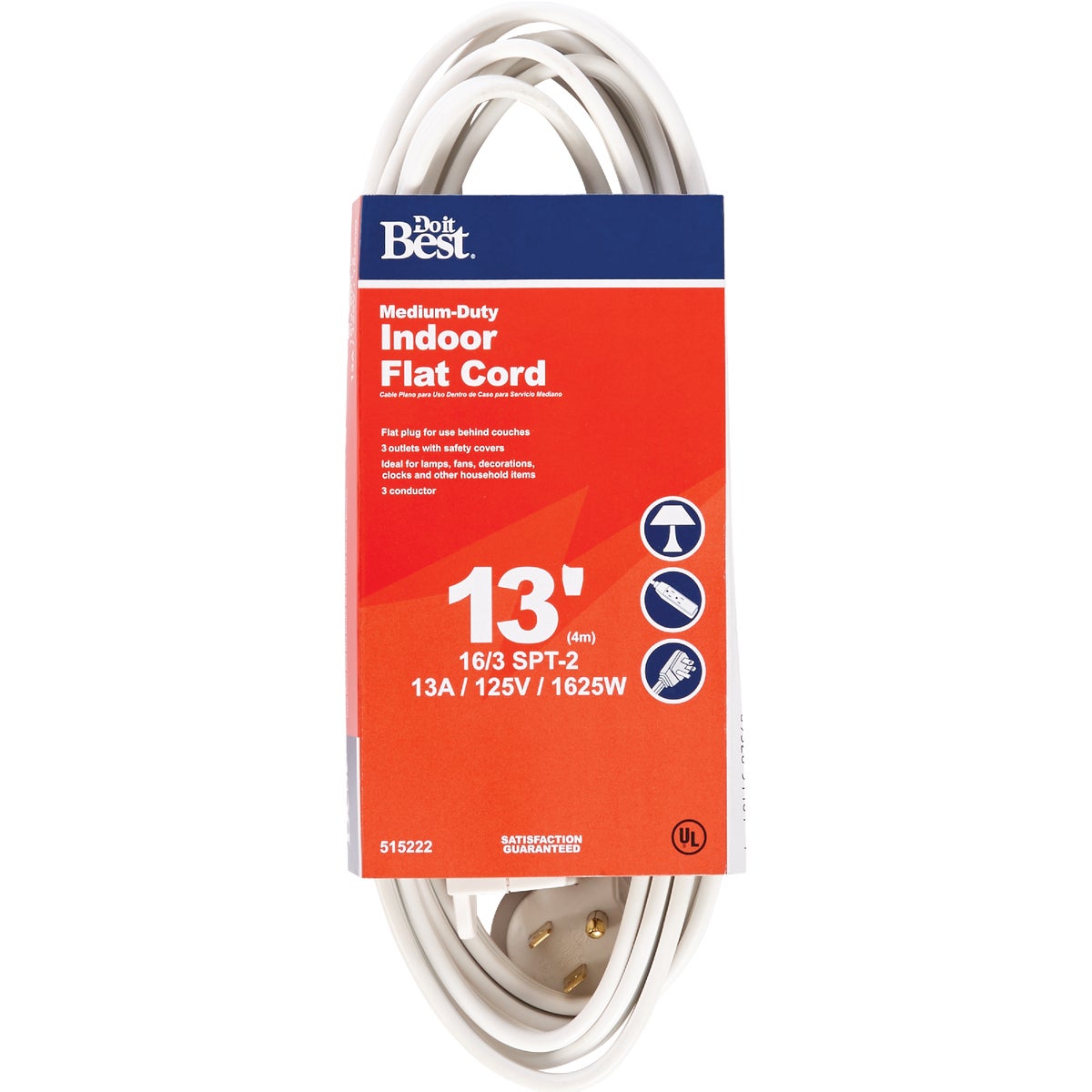 Do it Best 16/3 Flat Plug Extension Cord