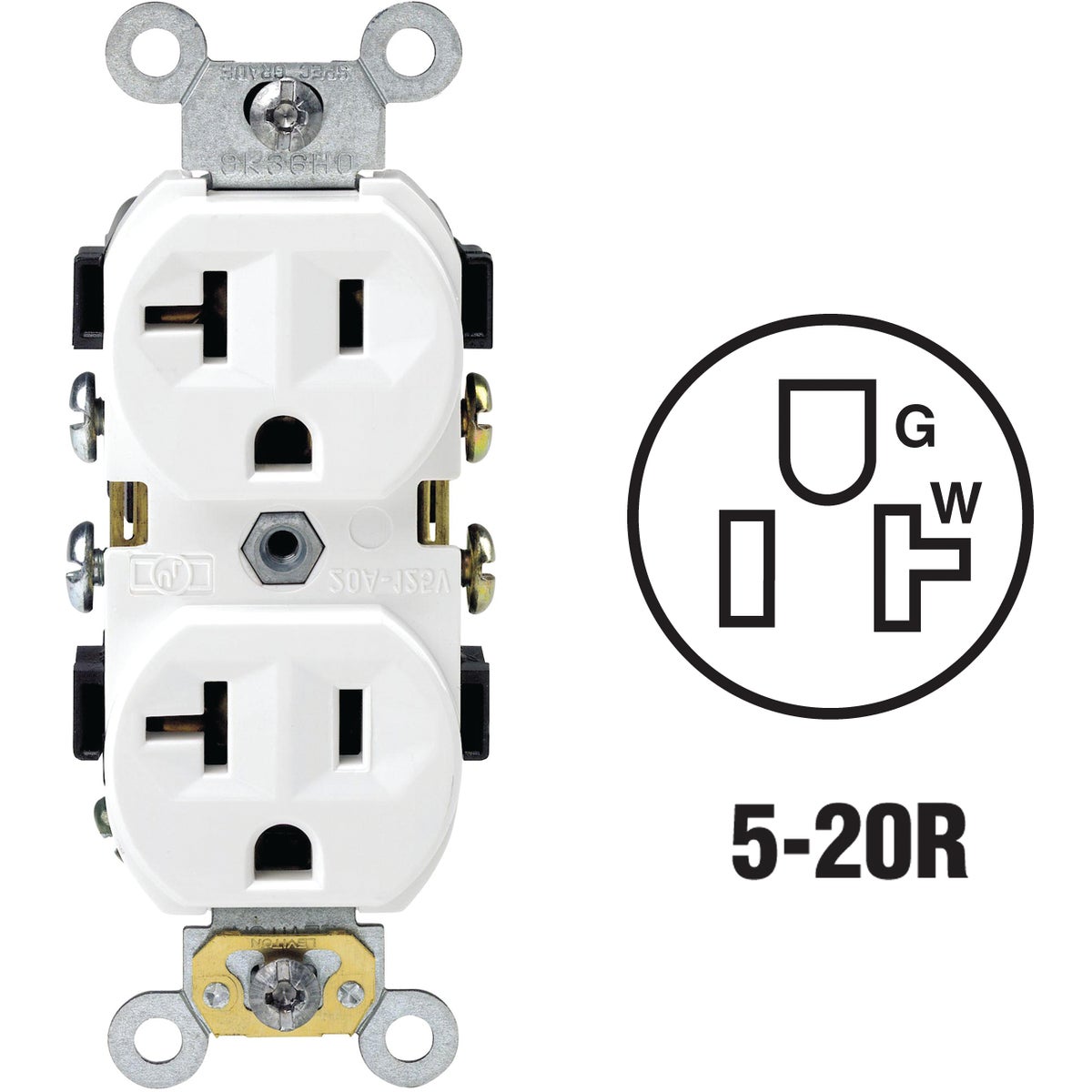 Leviton Shallow Commercial Grade Duplex Outlet