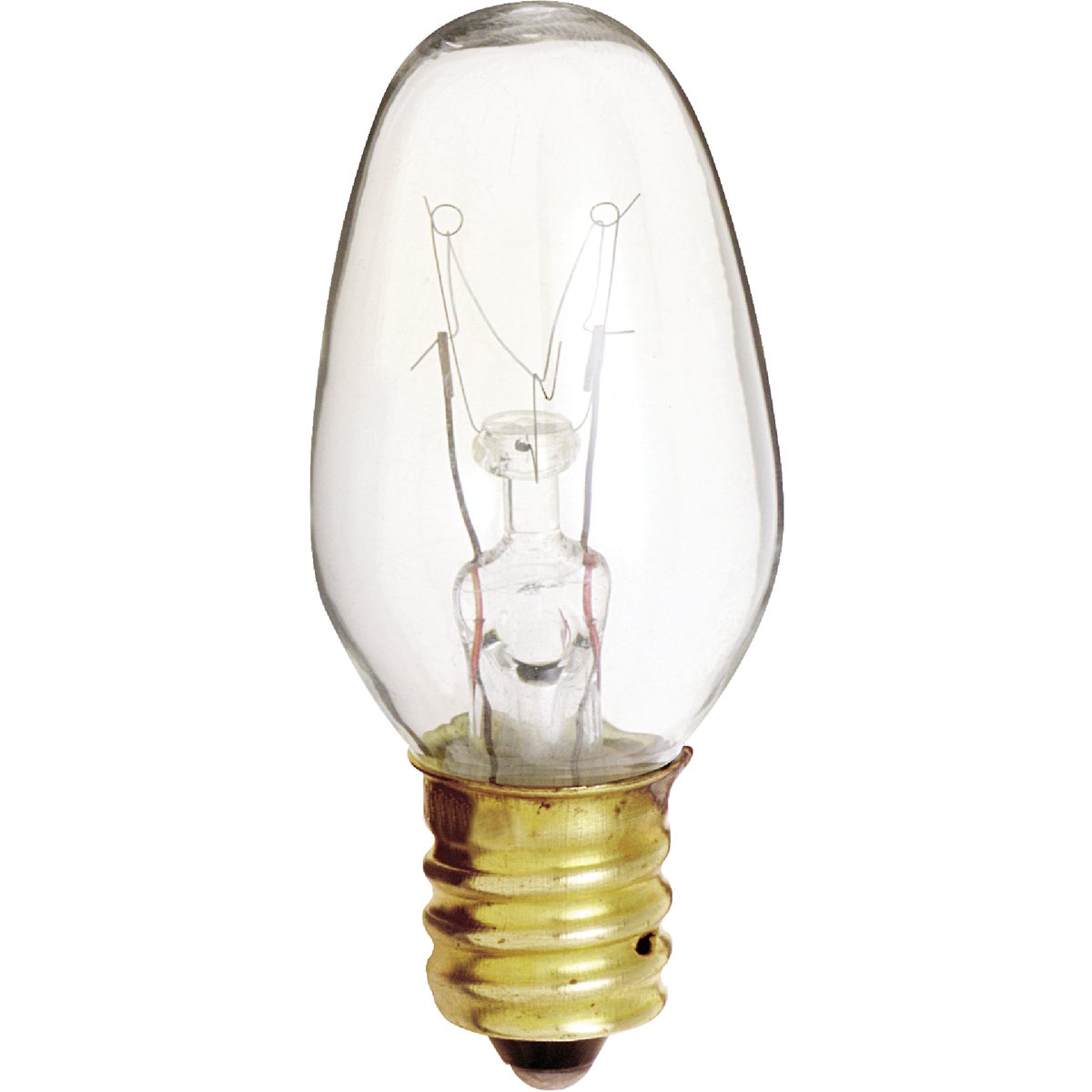 Satco 4W Clear Candelabra Base C7 Incandescent Night Light Bulb (2-Pack)