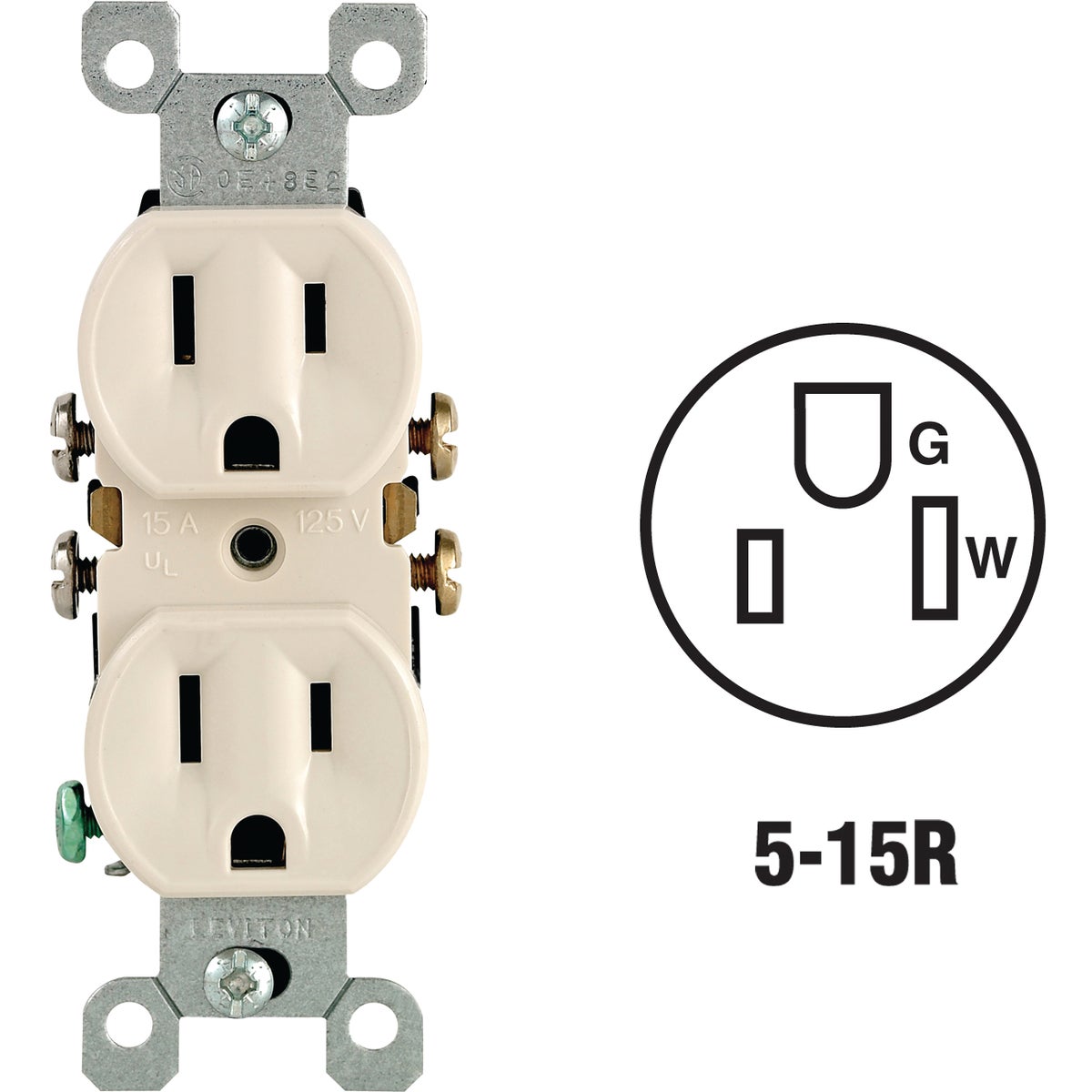 Leviton Shallow Grounded Duplex Outlet