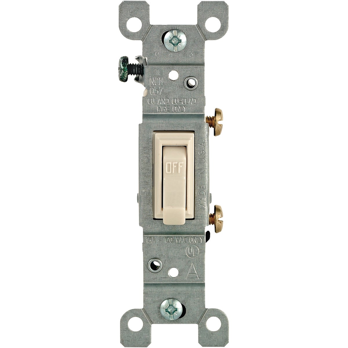 Leviton Toggle Single Pole Grounded Switch