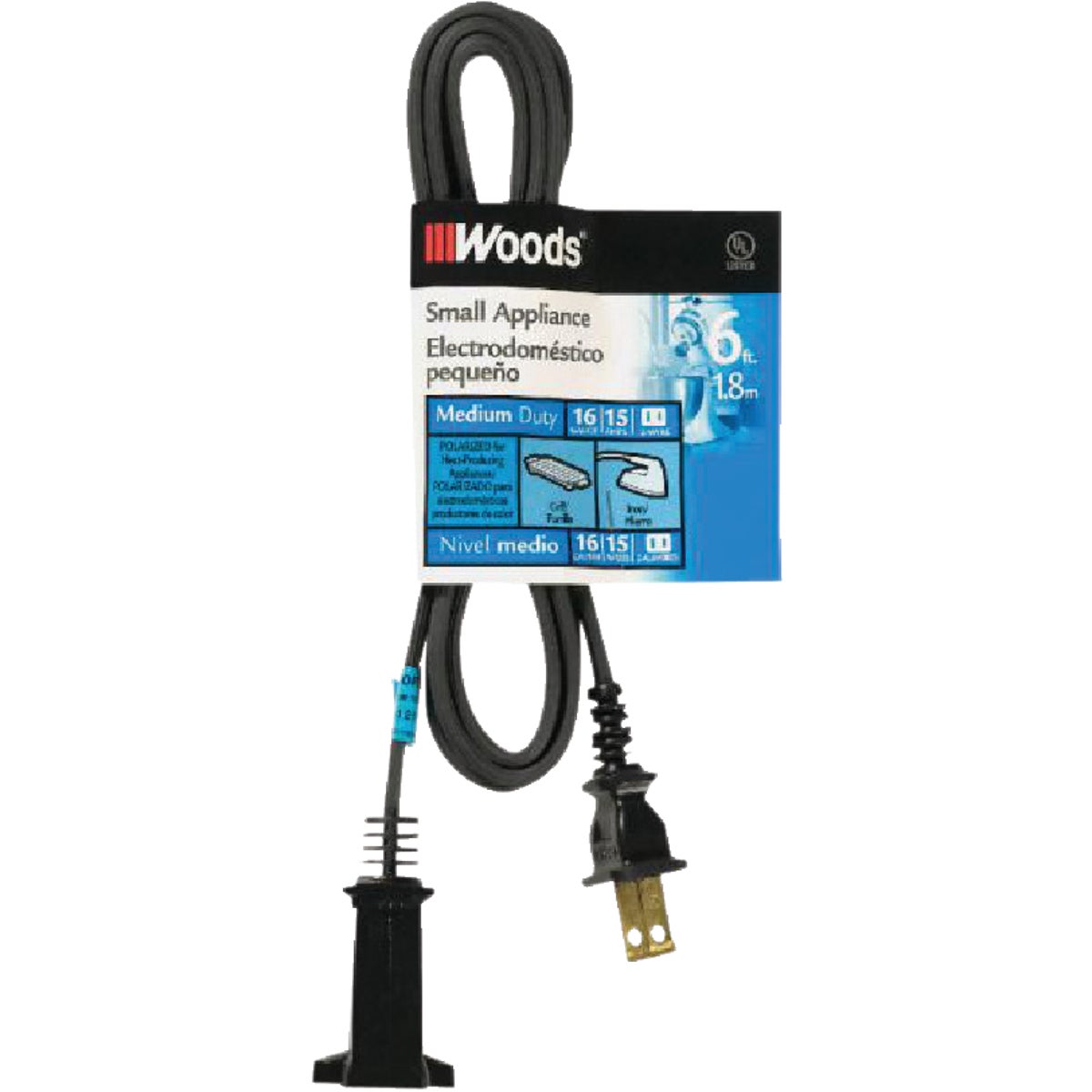Woods 6 Ft. 16/2 15A Heater & Appliance Cord