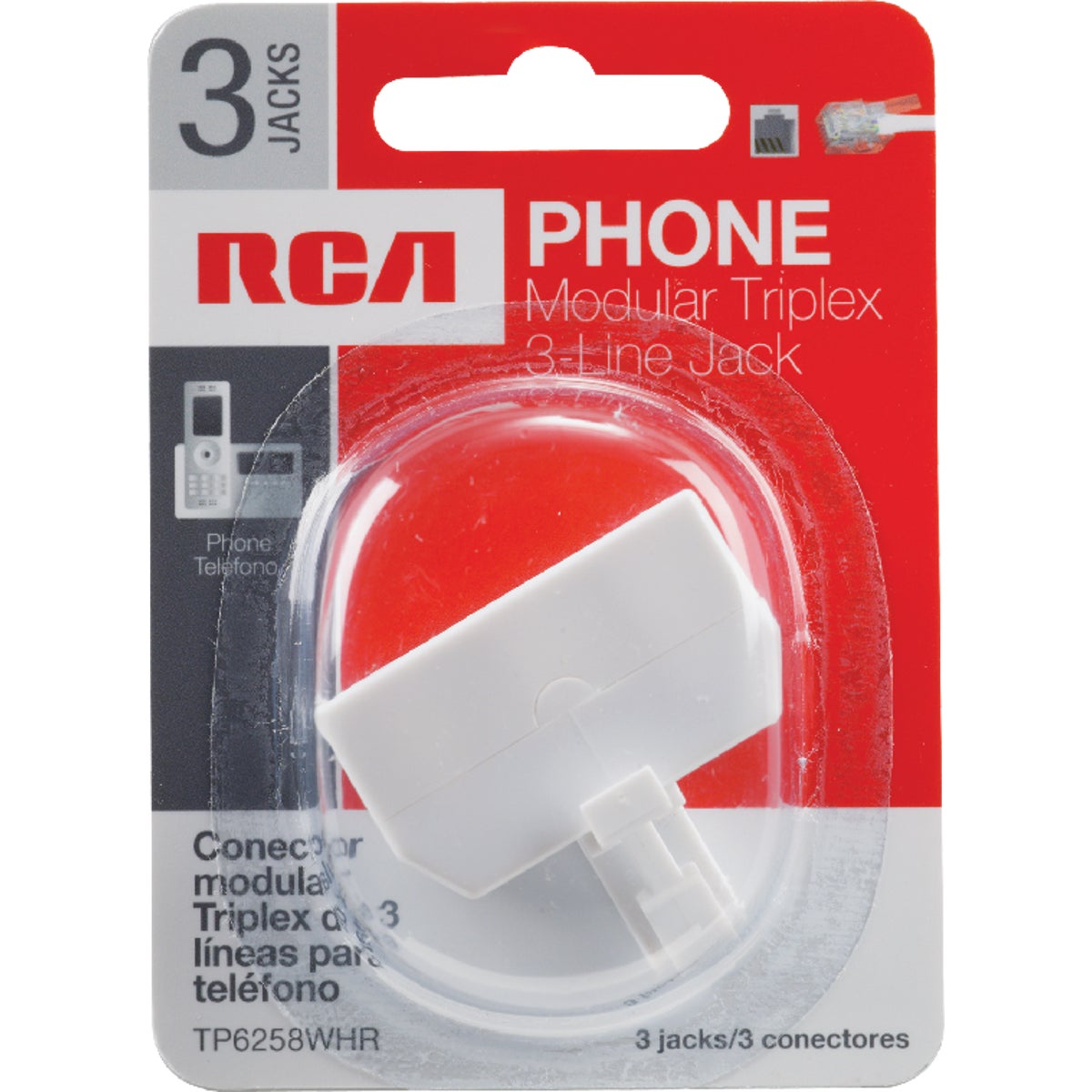 RCA 3-Line Phone Splitter Adapter