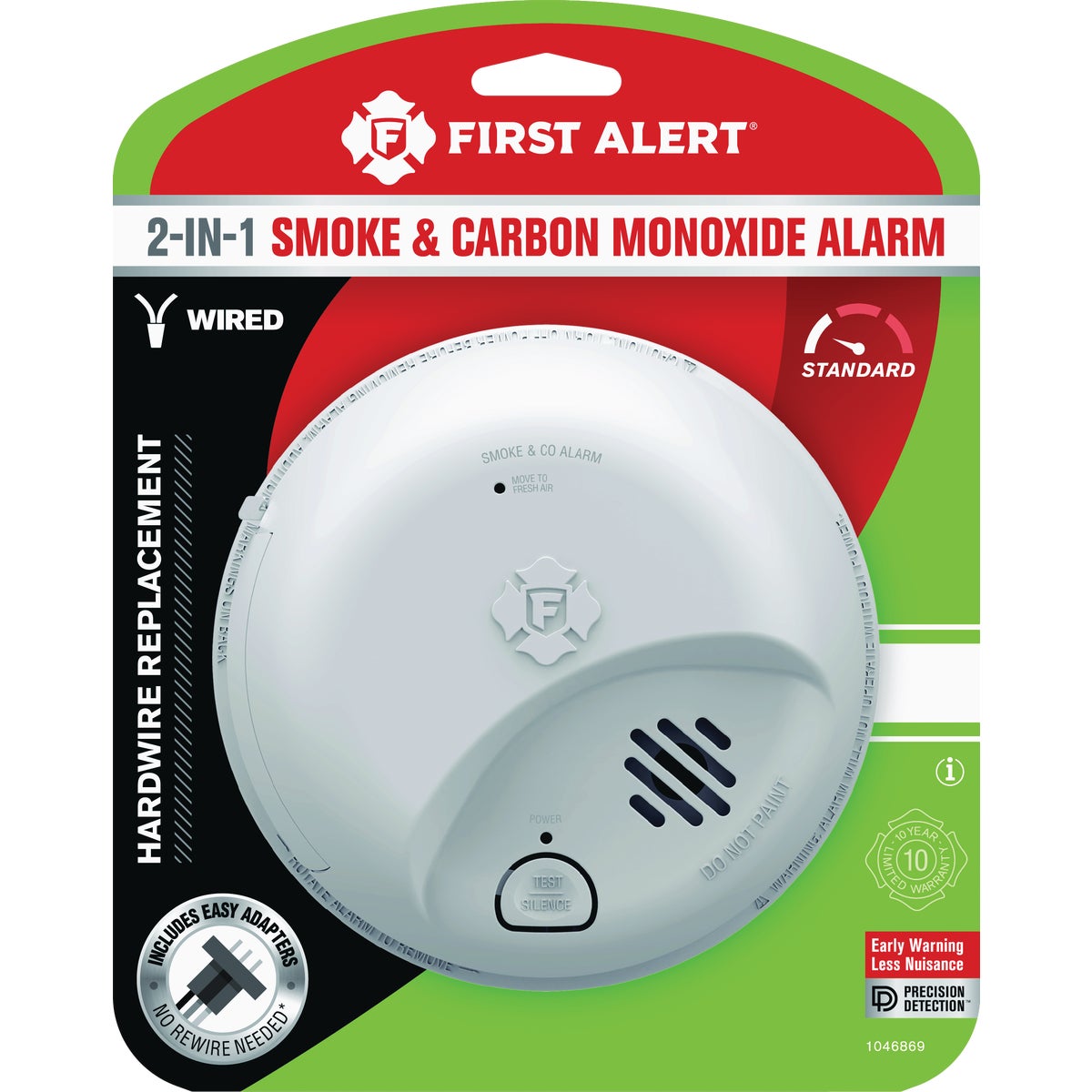 First Alert SMICO100-AC 2-In-1 Interconnect Hardwire Electrochemical/Ionization Smoke & Carbon Monoxide Alarm