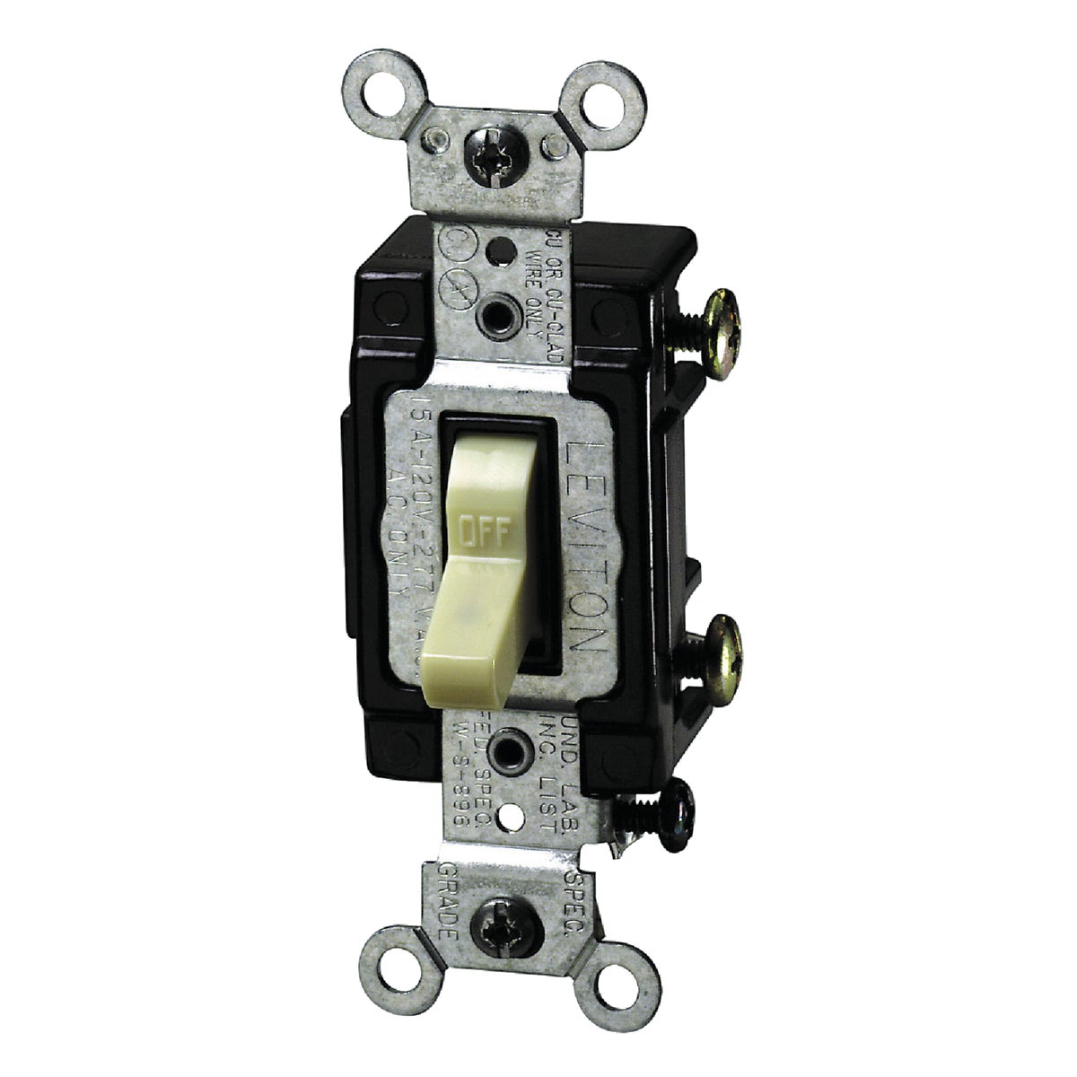 Leviton Illuminated Commercial Grade Toggle Single Pole Switch