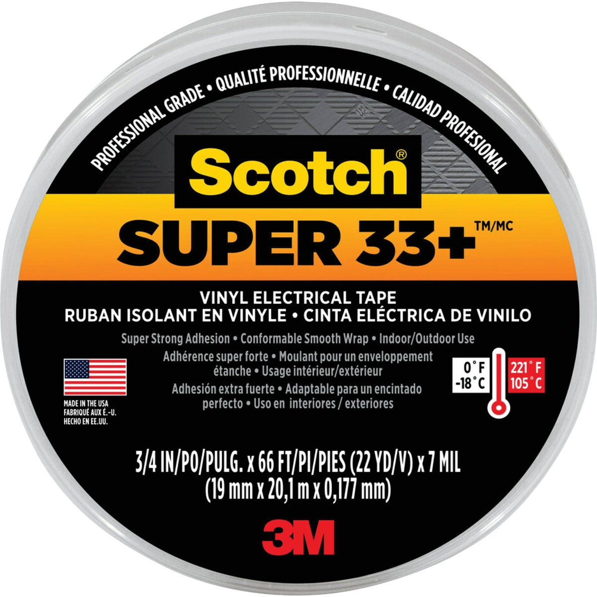 Scotch Super 33+ General Application 3/4 In. x 66 Ft. Vinyl Plastic Electrical Tape