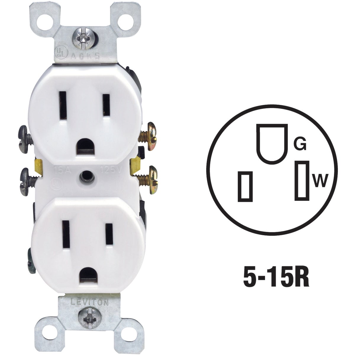 Leviton Shallow Grounded Duplex Outlet