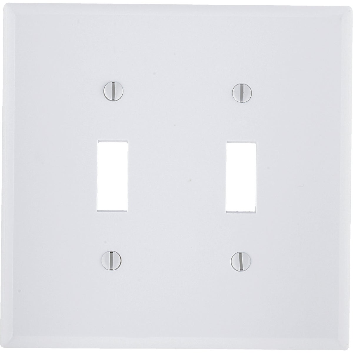 Leviton 2-Gang Smooth Plastic Mid-Way Toggle Switch Wall Plate, White