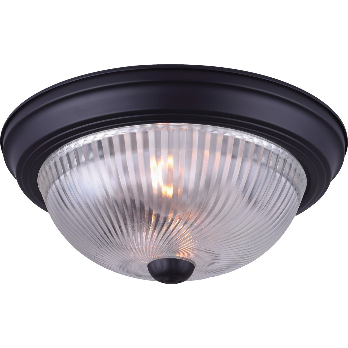 Canarm 13 In. Black Flush Mount Fixture with Clear Glass