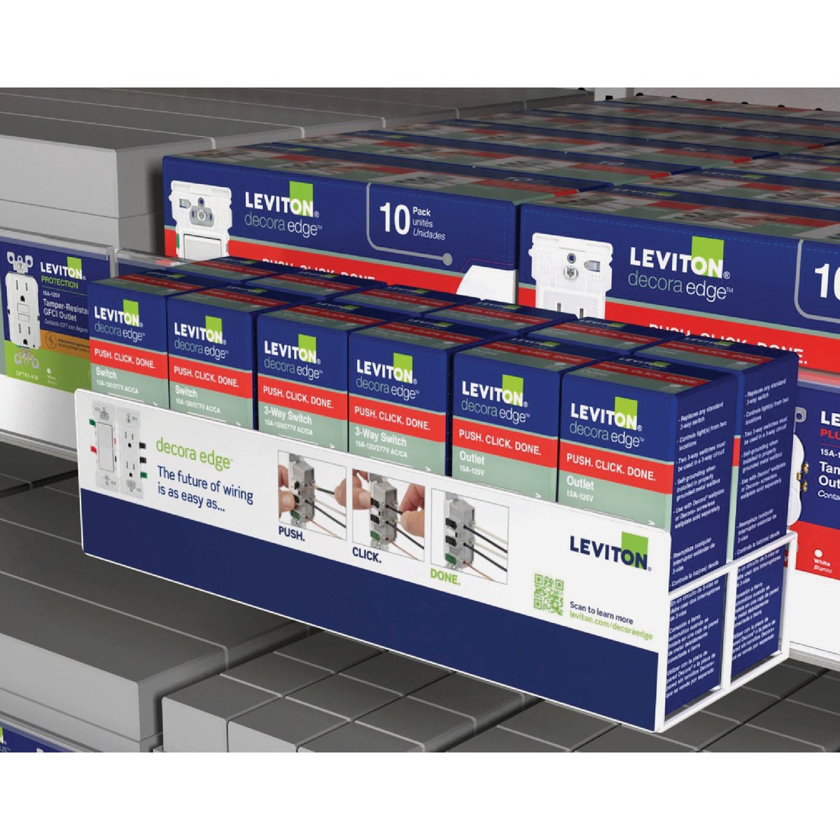 Leviton Decora Edge Off-Shelf Horizontal Display Rack