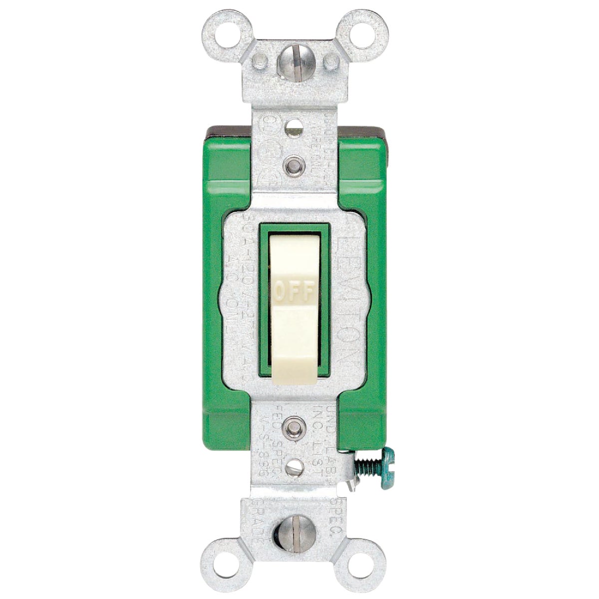 Leviton Commercial Grade Grounded Quiet Double Pole Switch