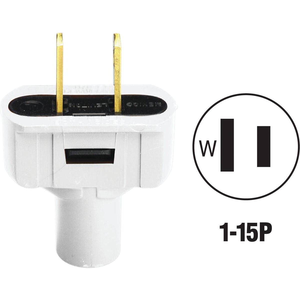 Do it 15A 125V 2-Wire 2-Pole Vinyl Cord Plug, White
