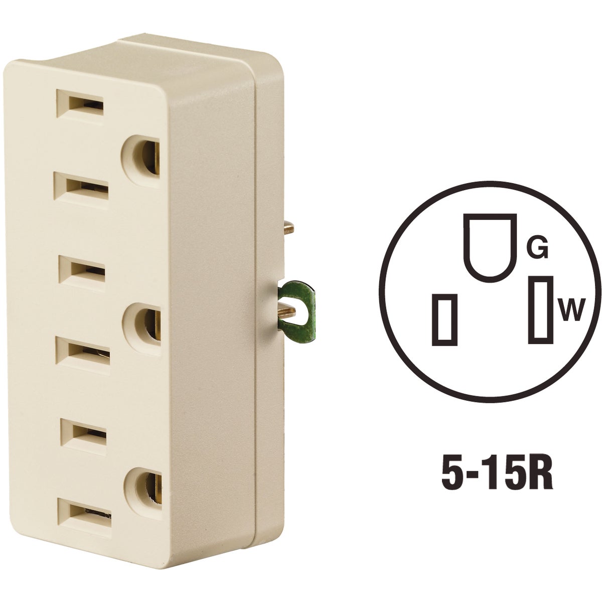 Leviton Ivory 15A 3-Outlet Tap