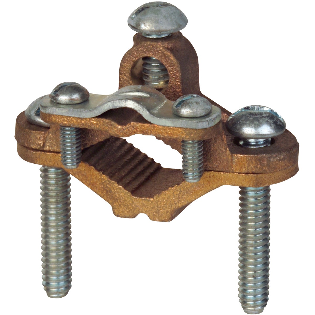 Steel City 1/2 In. to 1 In. #8 & #4 AWG Heavy-Duty Ground Clamp