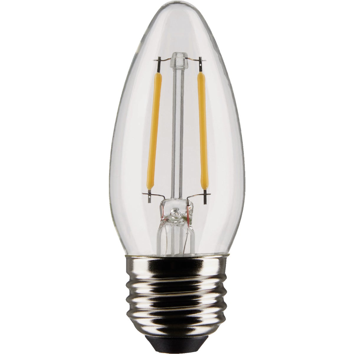 Satco 25W Equivalent Warm White B11 Medium Traditional LED Decorative Light Bulb (2-Pack)
