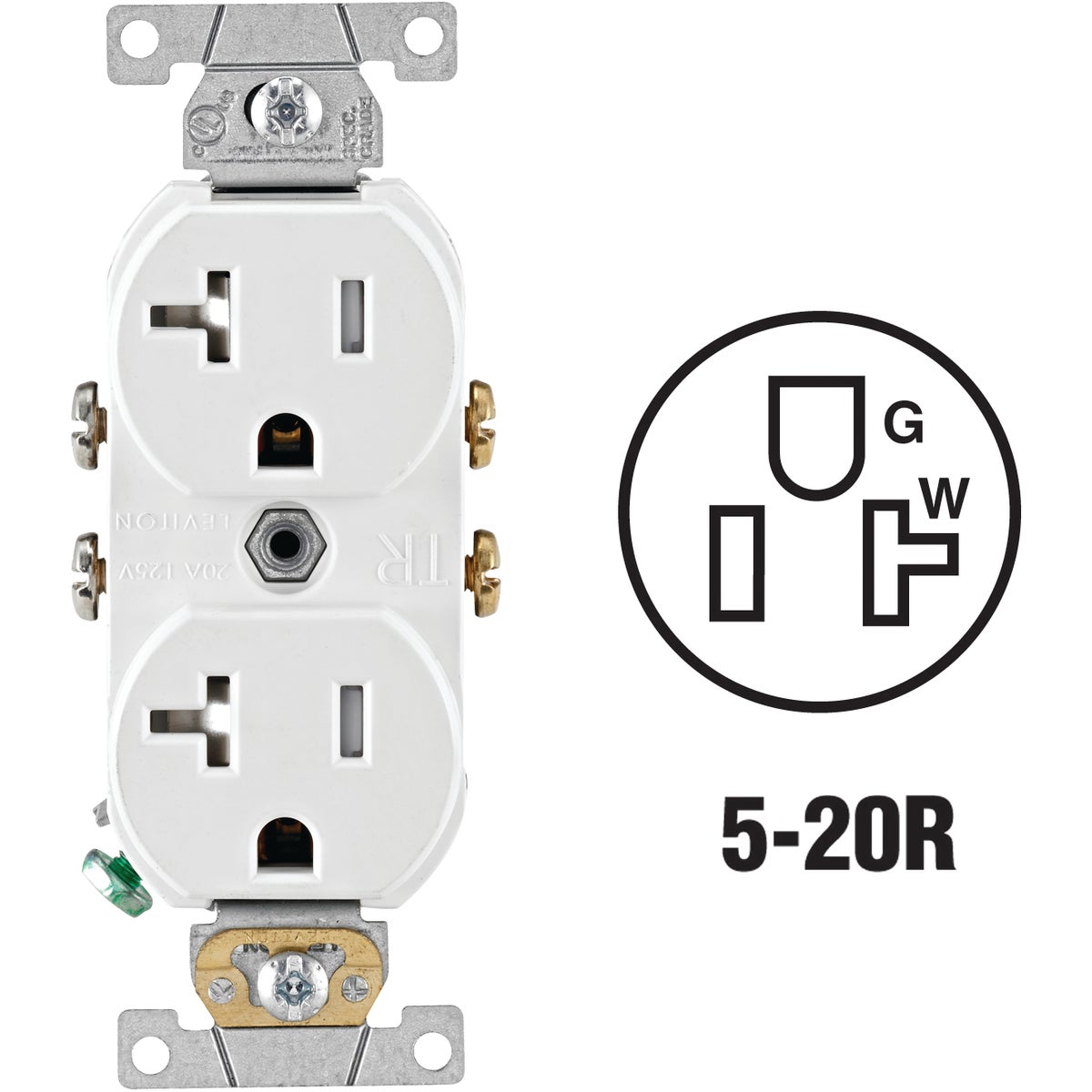 Leviton Tamper Resistant Commercial Grade Duplex Outlet